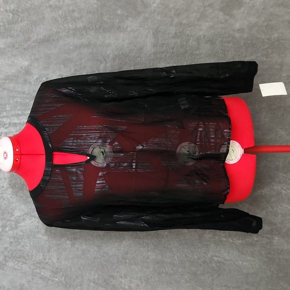 NWT NORDSTROM Trouve womens black sheer long sleeved blouse size M - Picture 1 of 10